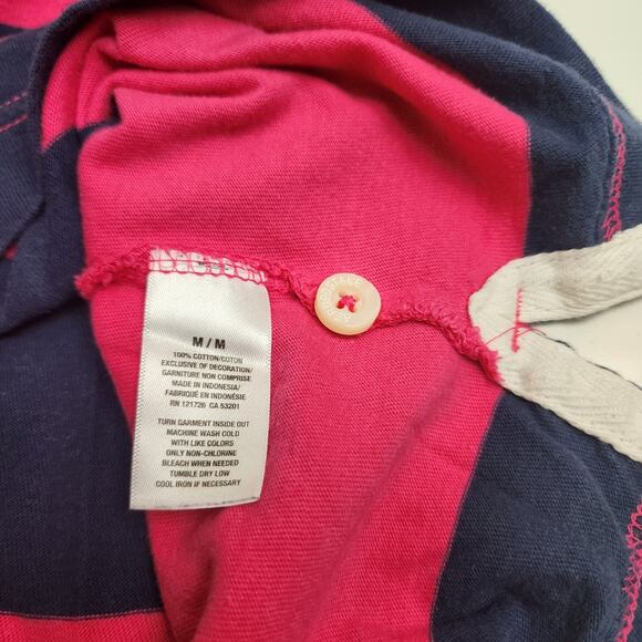 Aeropostale Y2K Pink & Blue Striped Surf Team Collared Polo Shirt Men's Size M - Picture 6 of 6